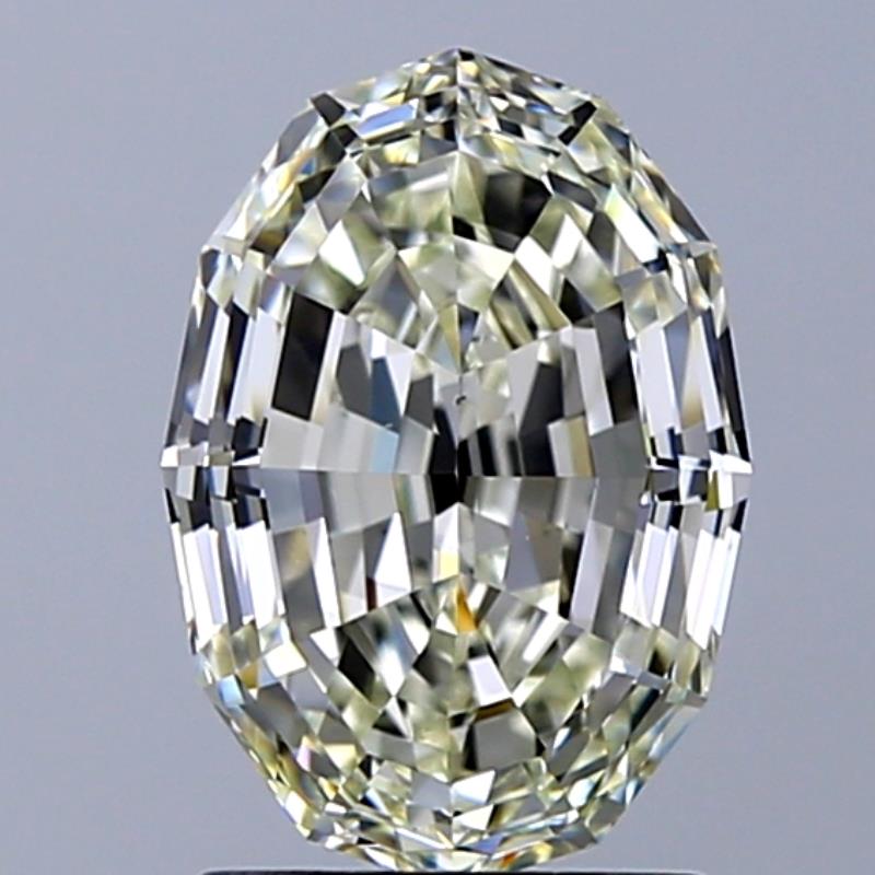 2.4 Carat Oval Natural Diamond with  Cut Diamond in 14KT  view 1
