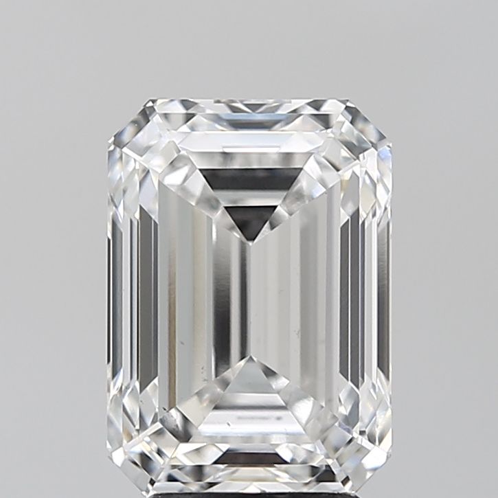 4.02 Carat Emerald Lab Diamond with  Cut Diamond in 14KT  view 1
