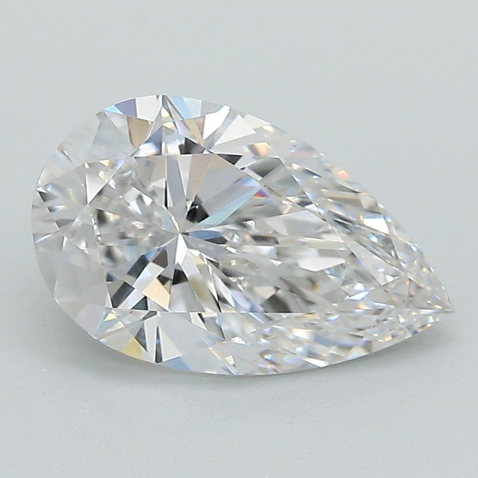 2.34 Carat Pear Lab Diamond with  Cut Diamond in 14KT  view 1

