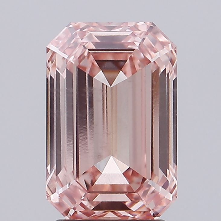 3.02 Carat Emerald Lab Diamond with  Cut Diamond in 14KT  view 1

