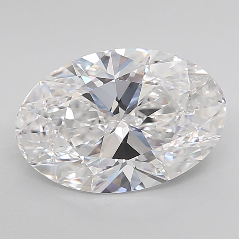 3.0 Carat Oval Lab Diamond with  Cut Diamond in 14KT  view 1
