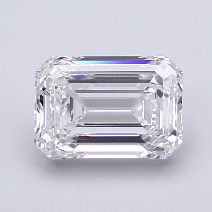 3.02 Carat Emerald Lab Diamond with  Cut Diamond in 14KT  view 1
