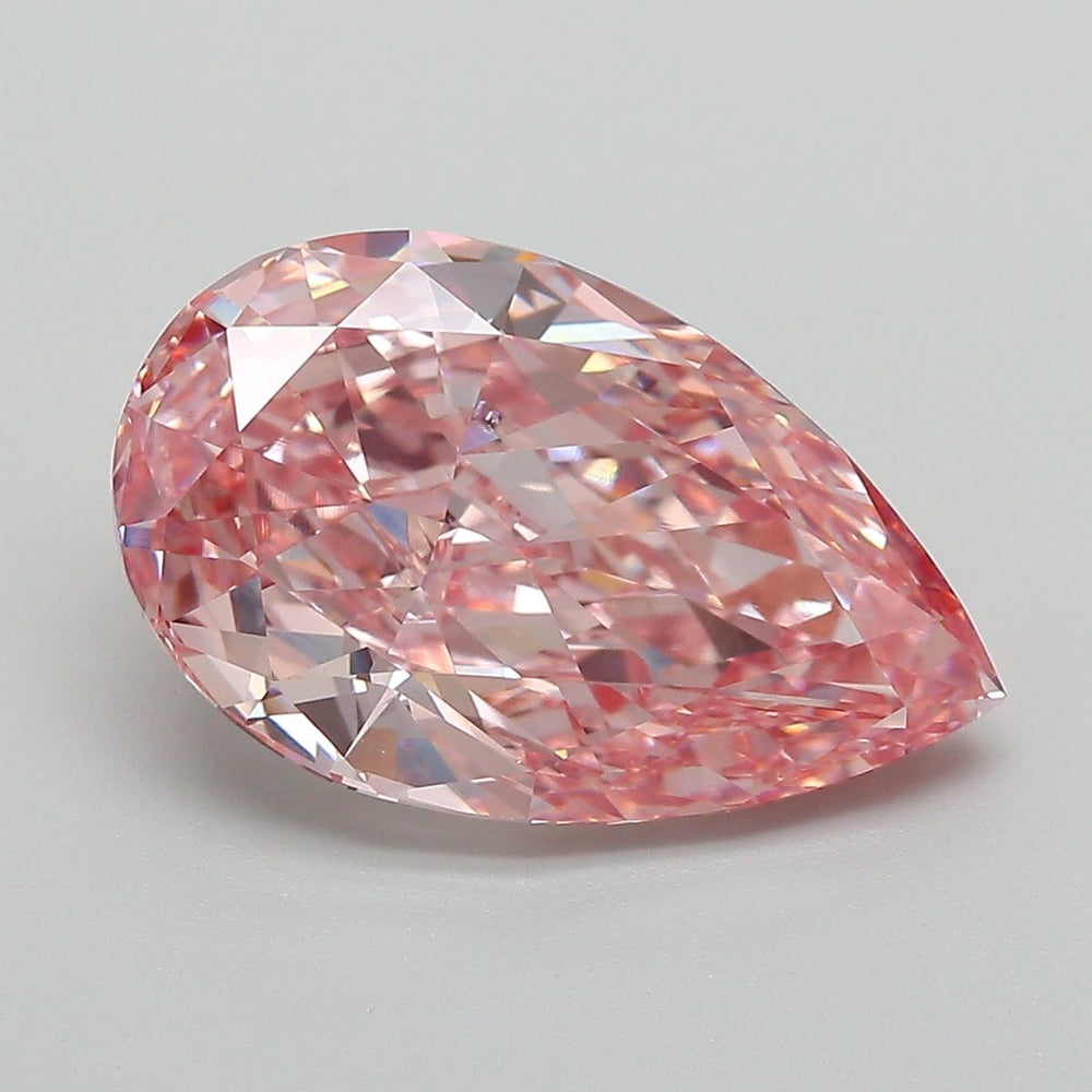 4.9 Carat Pear Lab Diamond with  Cut Diamond in 14KT  view 1
