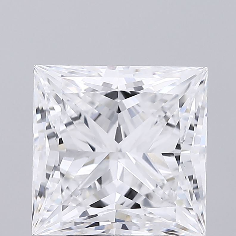 3.74 Carat Princess Lab Diamond with  Cut Diamond in 14KT  view 1
