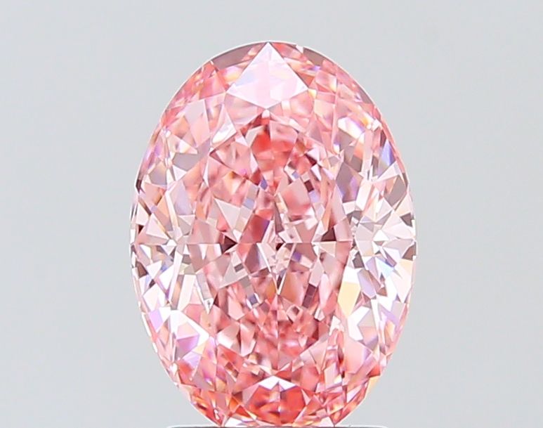2.54 Carat Oval Lab Diamond with  Cut Diamond in 14KT  view 1
