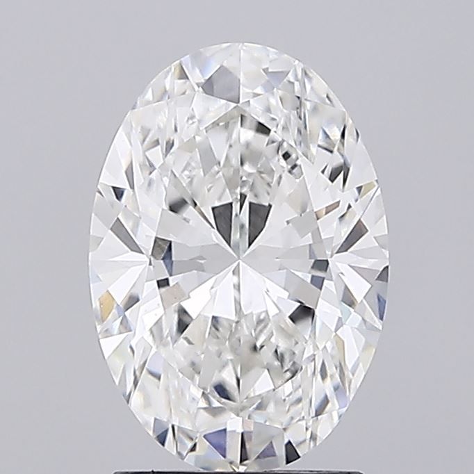 2.08 Carat Oval Lab Diamond with  Cut Diamond in 14KT  view 1
