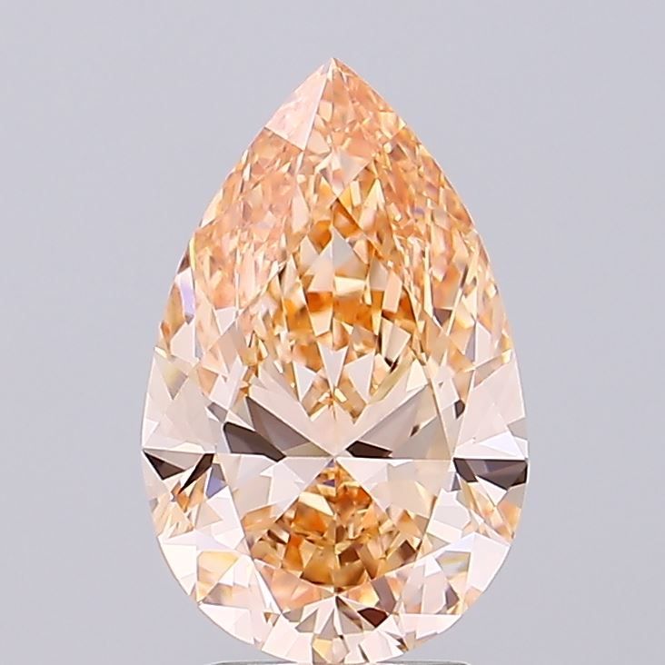 3.03 Carat Pear Lab Diamond with  Cut Diamond in 14KT  view 1
