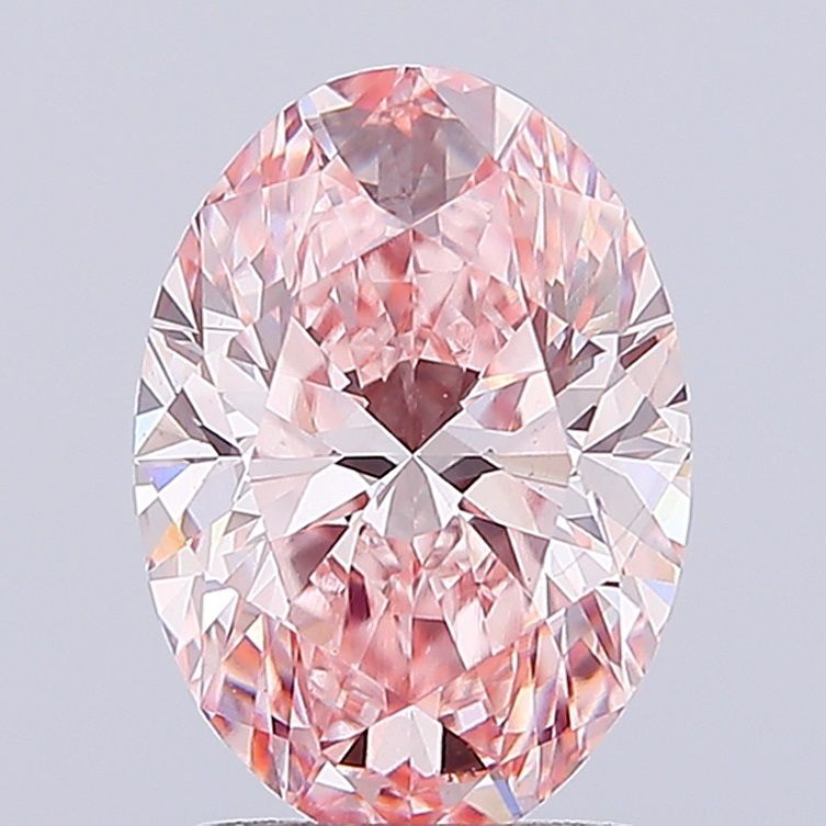 2.5 Carat Oval Lab Diamond with  Cut Diamond in 14KT  view 1
