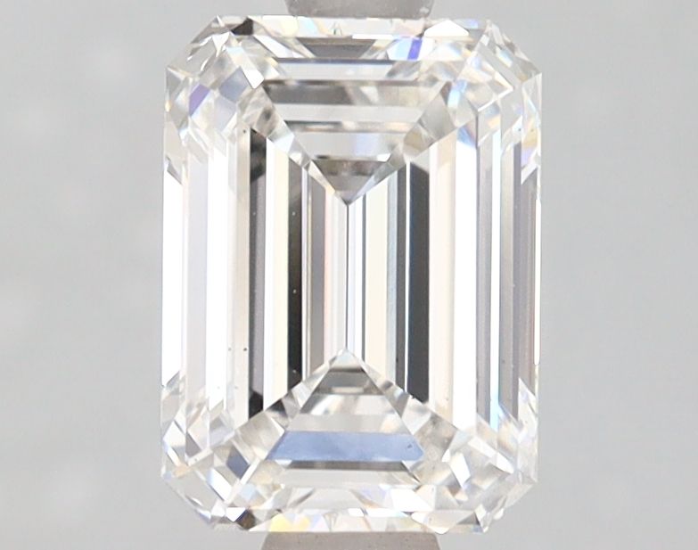 1.5 Carat Emerald Lab Diamond with  Cut Diamond in 14KT  view 1
