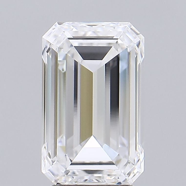 3.0 Carat Emerald Lab Diamond with  Cut Diamond in 14KT  view 1
