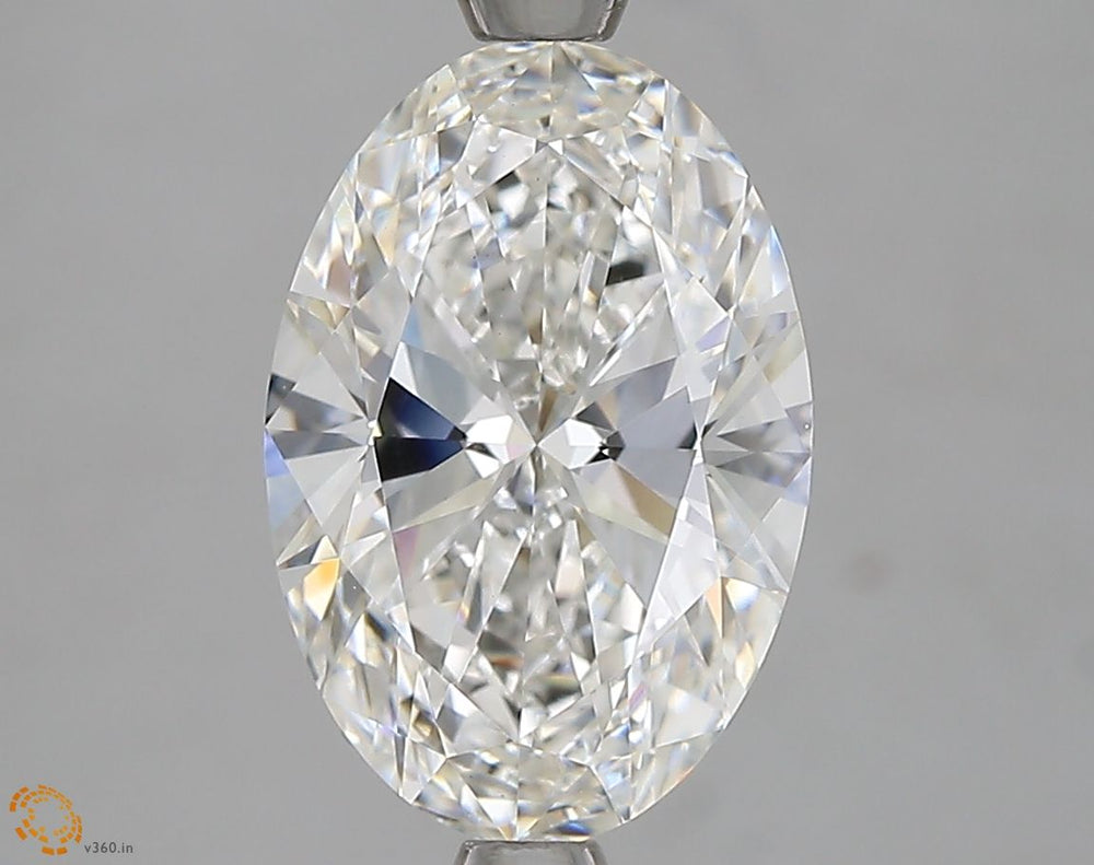 2.57 Carat Oval Lab Diamond with  Cut Diamond in 14KT  view 1
