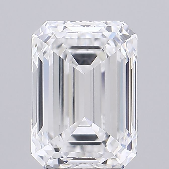 2.71 Carat Emerald Lab Diamond with  Cut Diamond in 14KT  view 1
