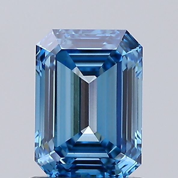 1.05 Carat Emerald Lab Diamond with  Cut Diamond in 14KT  view 1
