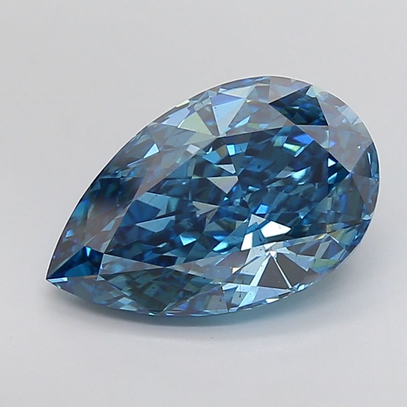 5.82 Carat Pear Lab Diamond with  Cut Diamond in 14KT  view 1
