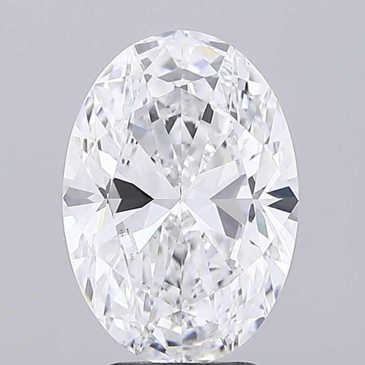 3.34 Carat Oval Lab Diamond with  Cut Diamond in 14KT  view 1
