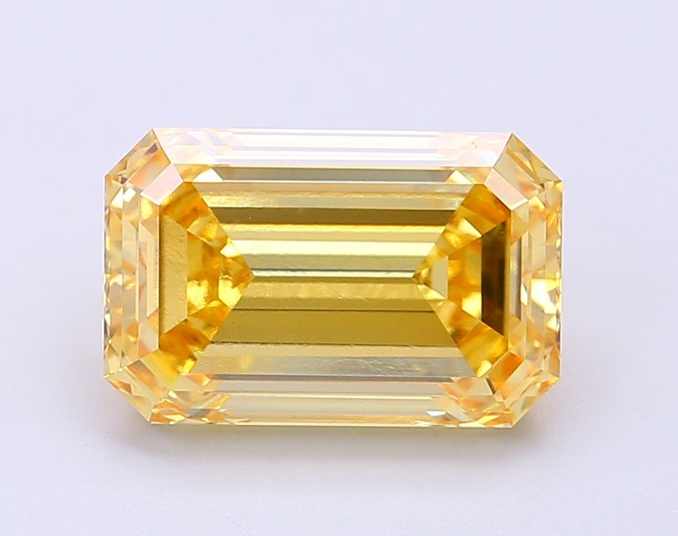 4.03 Carat Emerald Lab Diamond with  Cut Diamond in 14KT  view 1
