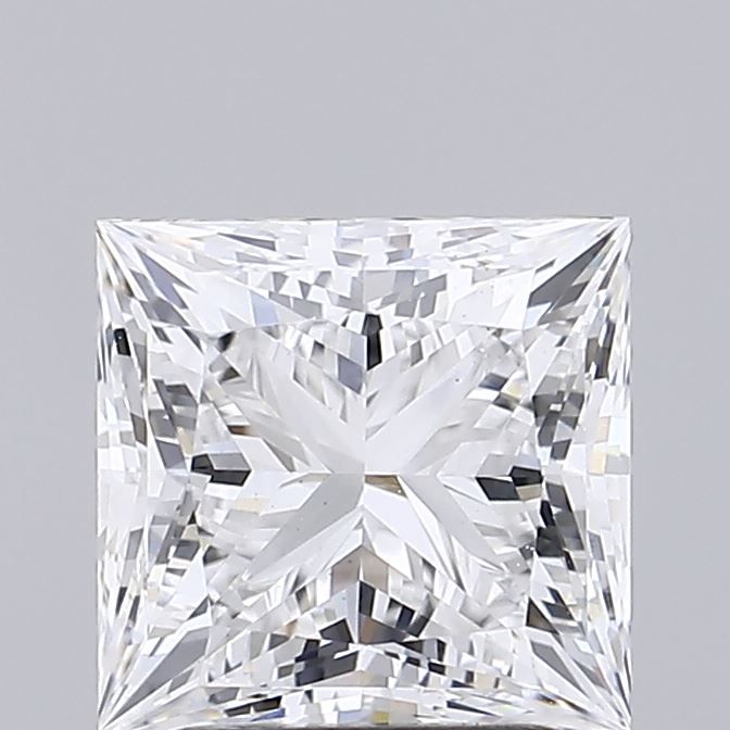 2.49 Carat Princess Lab Diamond with  Cut Diamond in 14KT  view 1
