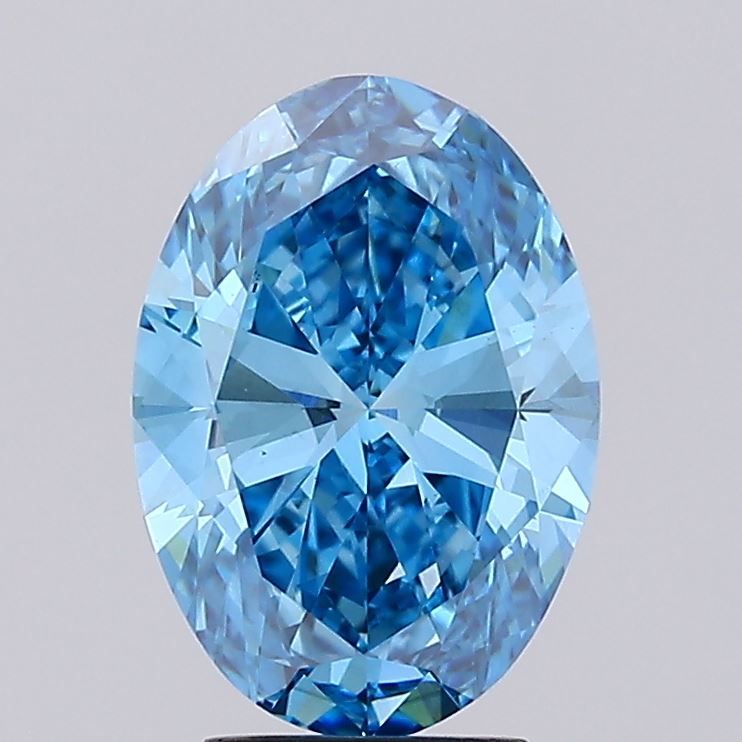 4.01 Carat Oval Lab Diamond with  Cut Diamond in 14KT  view 1
