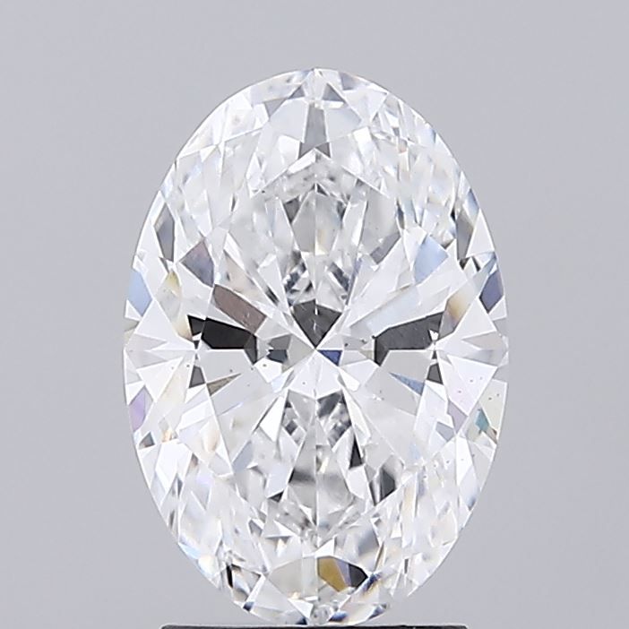 2.52 Carat Oval Lab Diamond with  Cut Diamond in 14KT  view 1
