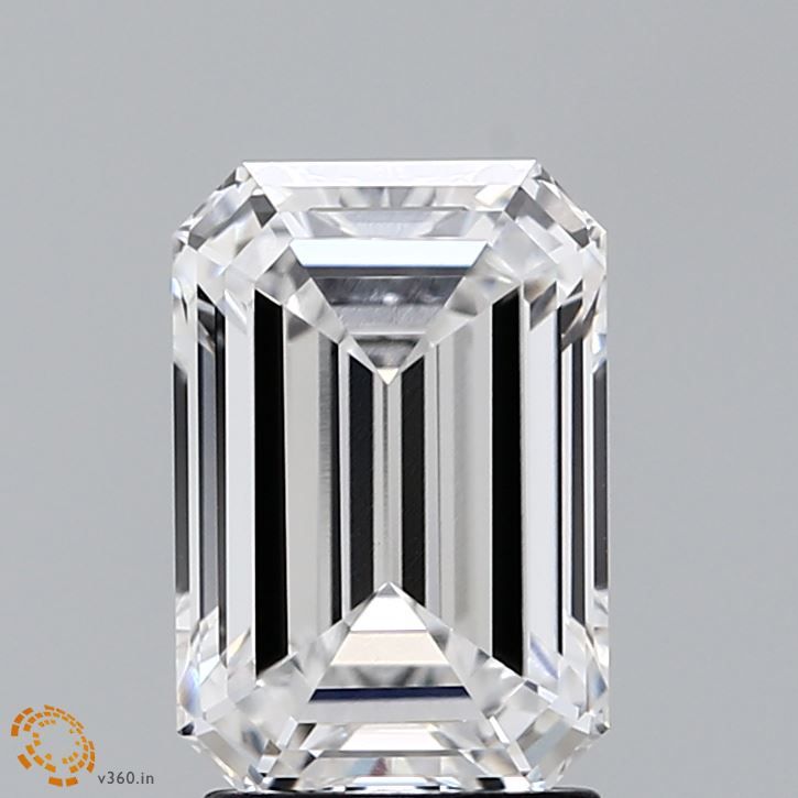 4.75 Carat Emerald Lab Diamond with  Cut Diamond in 14KT  view 1
