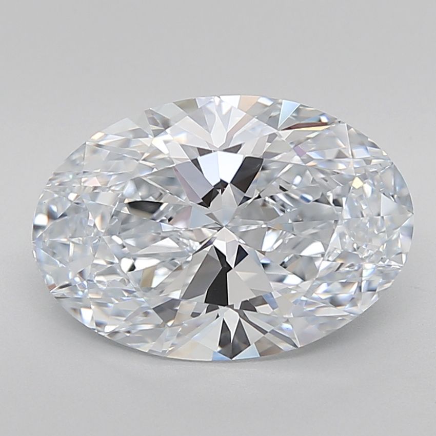 3.76 Carat Oval Lab Diamond with  Cut Diamond in 14KT  view 1
