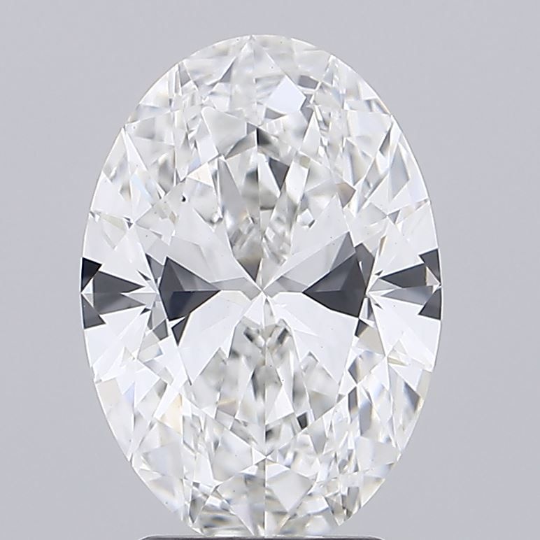 3.04 Carat Oval Lab Diamond with  Cut Diamond in 14KT  view 1
