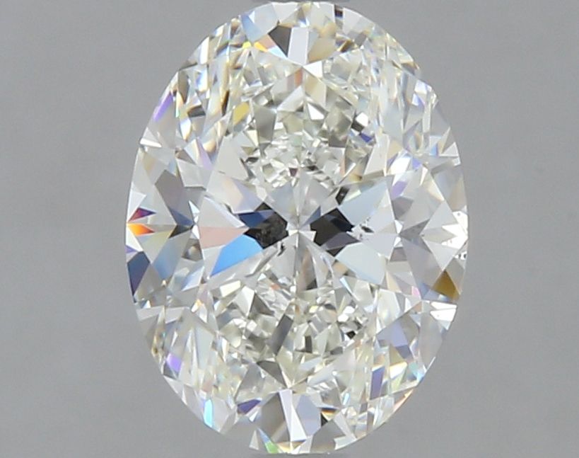 2.05 Carat Oval Natural Diamond with  Cut Diamond in 14KT  view 1
