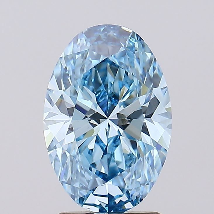 2.1 Carat Oval Lab Diamond with  Cut Diamond in 14KT  view 1
