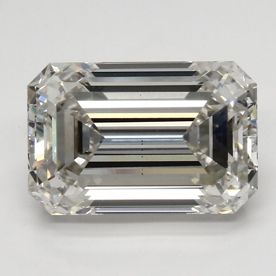 4.22 Carat Emerald Lab Diamond with  Cut Diamond in 14KT  view 1
