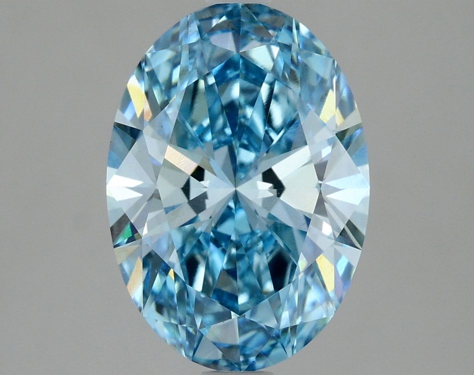 2.58 Carat Oval Lab Diamond with  Cut Diamond in 14KT  view 1
