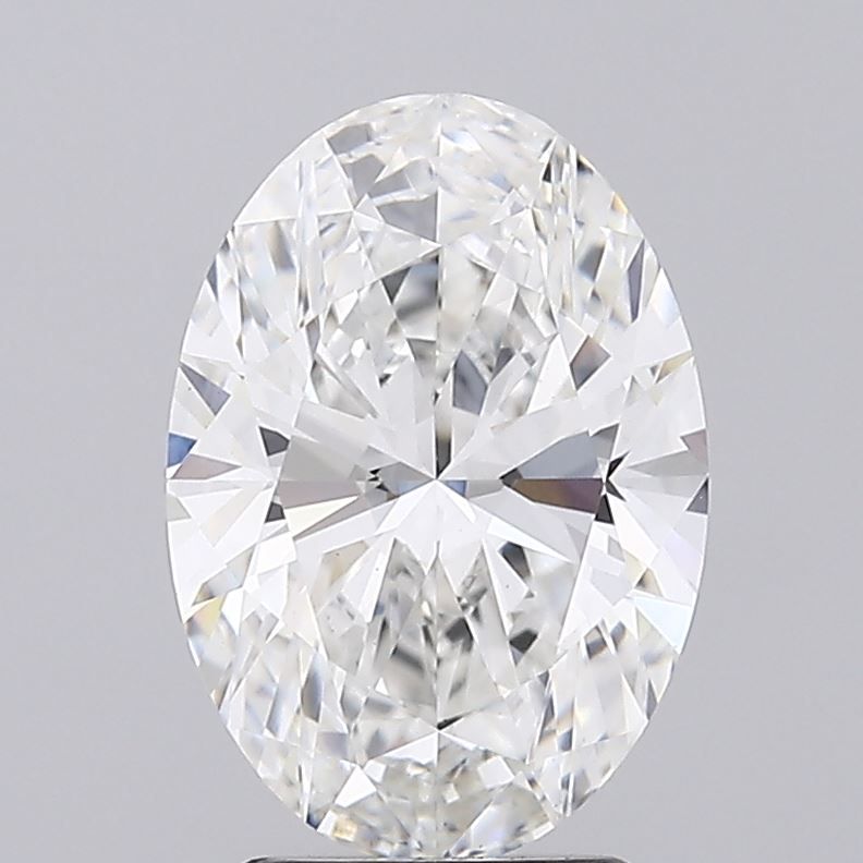 2.55 Carat Oval Lab Diamond with  Cut Diamond in 14KT  view 1
