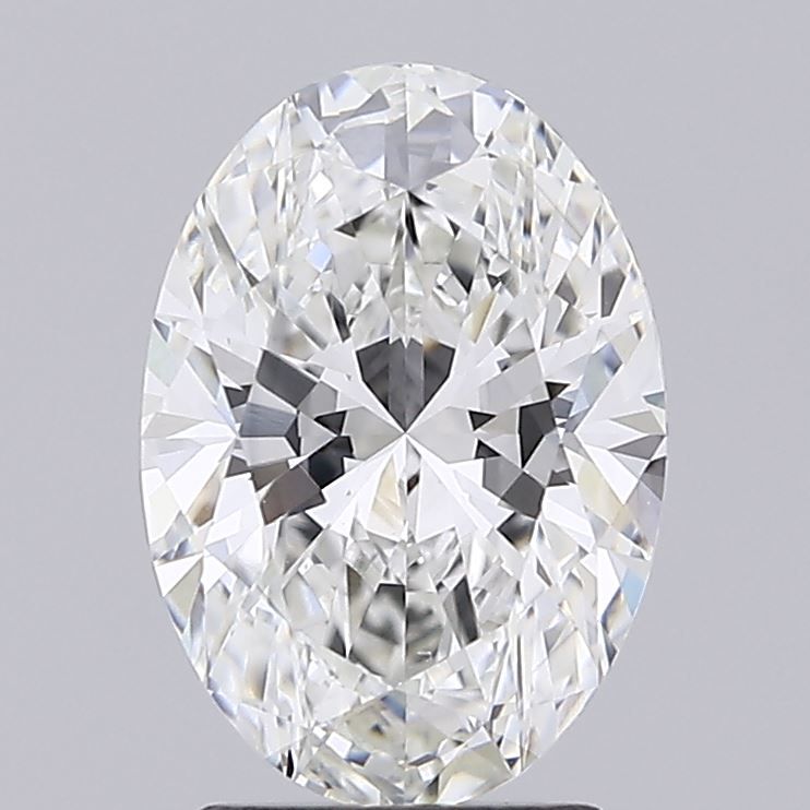 2.51 Carat Oval Lab Diamond with  Cut Diamond in 14KT  view 1
