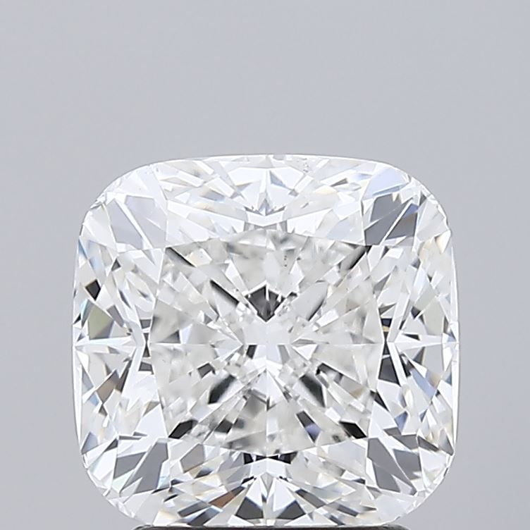 2.51 Carat Cushion Lab Diamond with  Cut Diamond in 14KT  view 1
