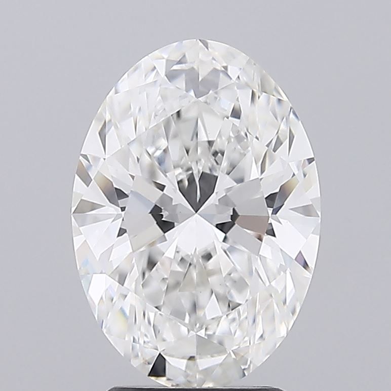 2.7 Carat Oval Lab Diamond with  Cut Diamond in 14KT  view 1
