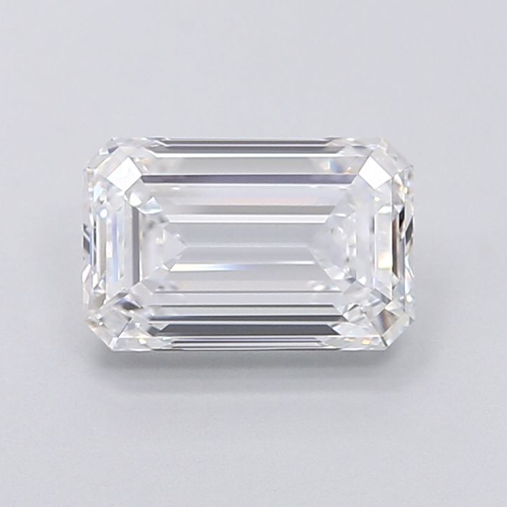 2.72 Carat Emerald Lab Diamond with  Cut Diamond in 14KT  view 1
