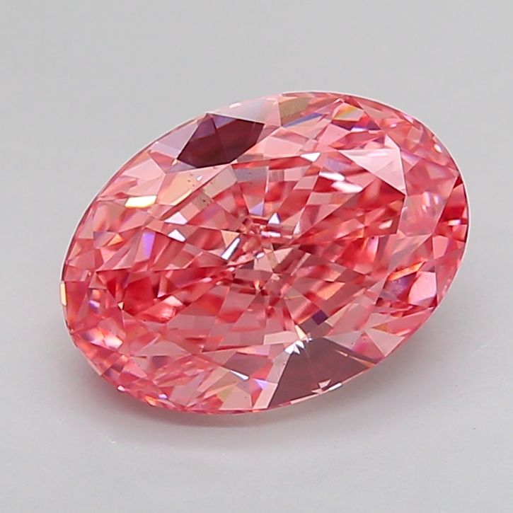 3.07 Carat Oval Lab Diamond with  Cut Diamond in 14KT  view 1
