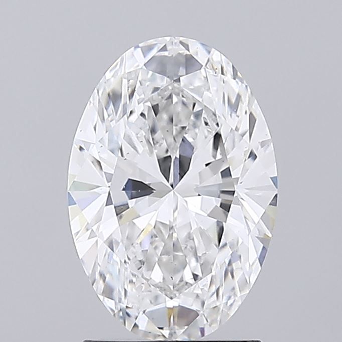 2.02 Carat Oval Lab Diamond with  Cut Diamond in 14KT  view 1
