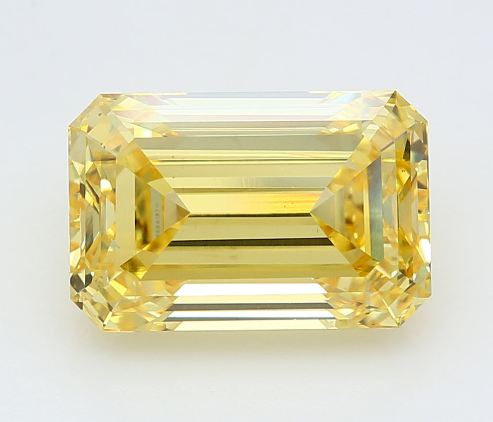 7.25 Carat Emerald Lab Diamond with  Cut Diamond in 14KT  view 1
