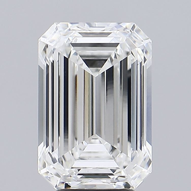 4.86 Carat Emerald Lab Diamond with  Cut Diamond in 14KT  view 1
