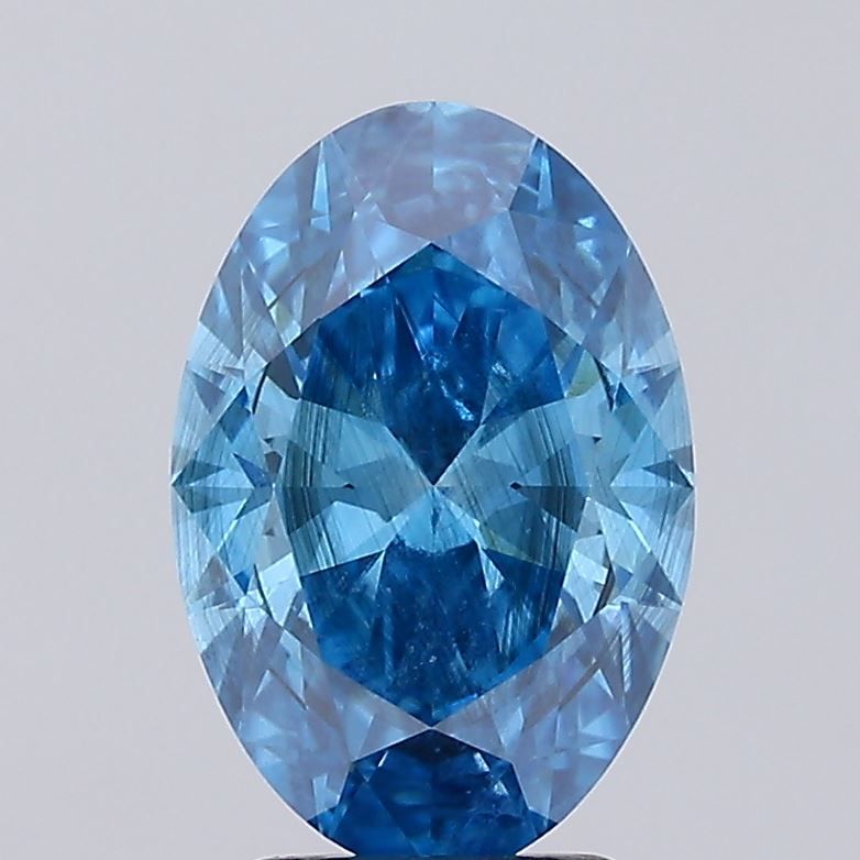 3.07 Carat Oval Lab Diamond with  Cut Diamond in 14KT  view 1
