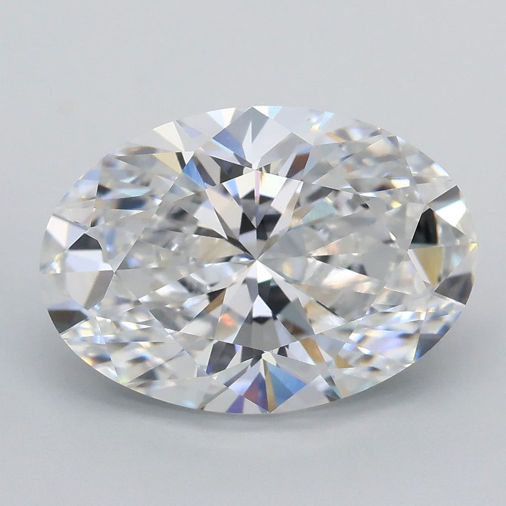 4.07 Carat Oval Lab Diamond with  Cut Diamond in 14KT  view 1

