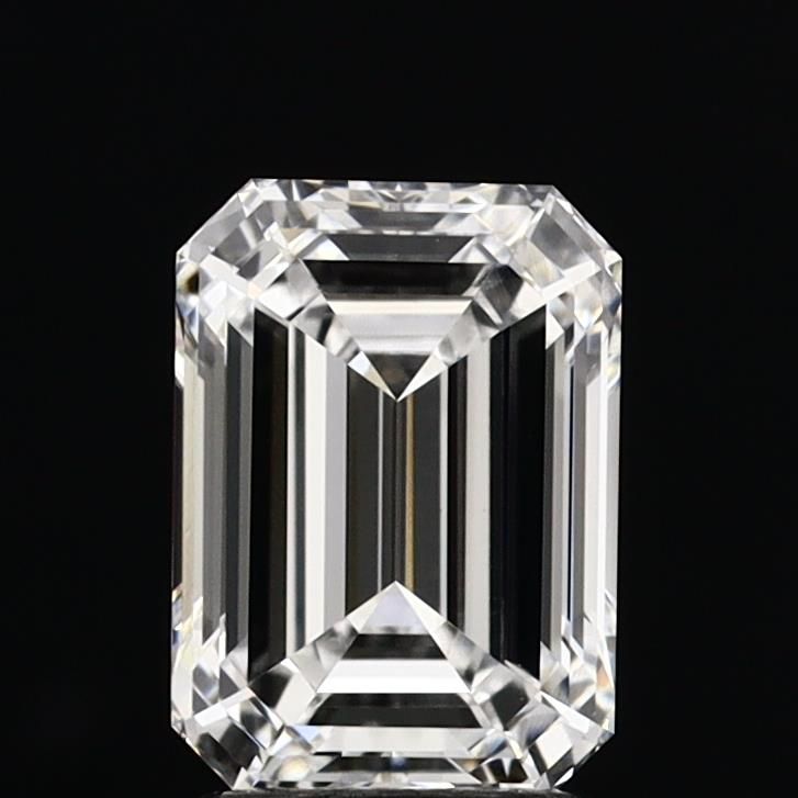 2.12 Carat Emerald Lab Diamond with  Cut Diamond in 14KT  view 1

