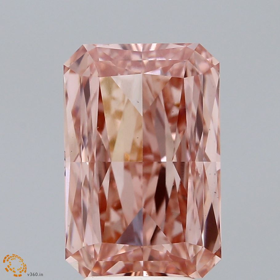 4.0 Carat Radiant Lab Diamond with  Cut Diamond in 14KT  view 1
