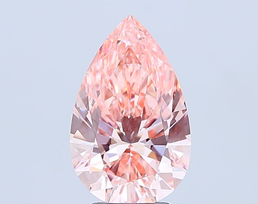 5.49 Carat Pear Lab Diamond with  Cut Diamond in 14KT  view 1
