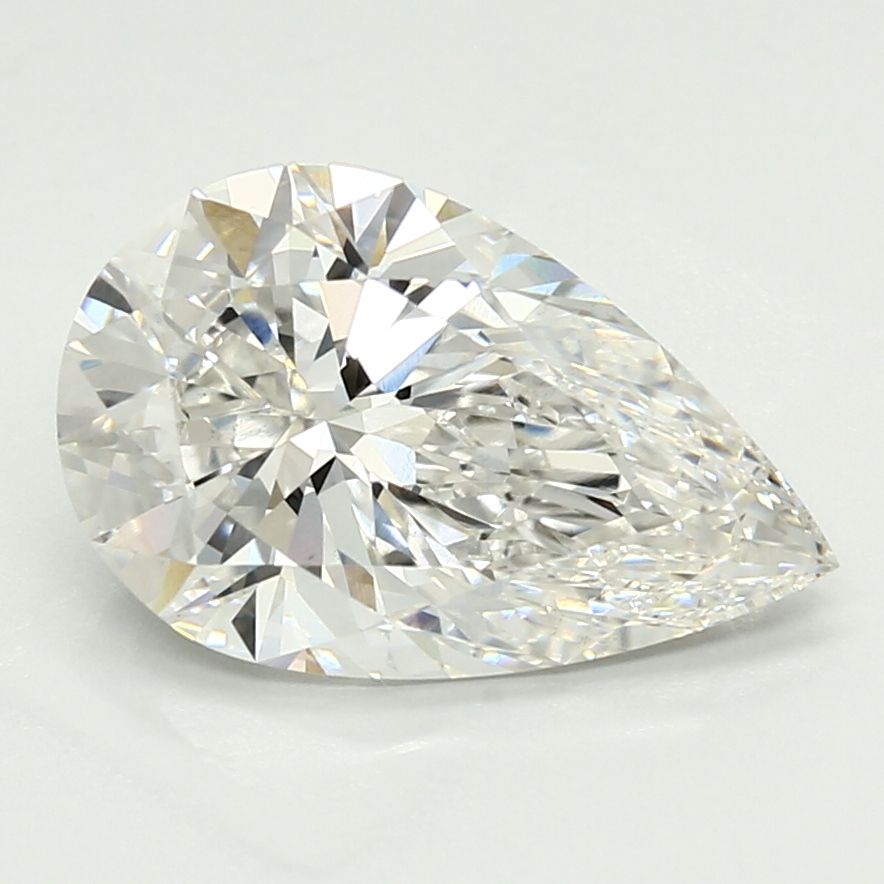 3.25 Carat Pear Lab Diamond with  Cut Diamond in 14KT  view 1
