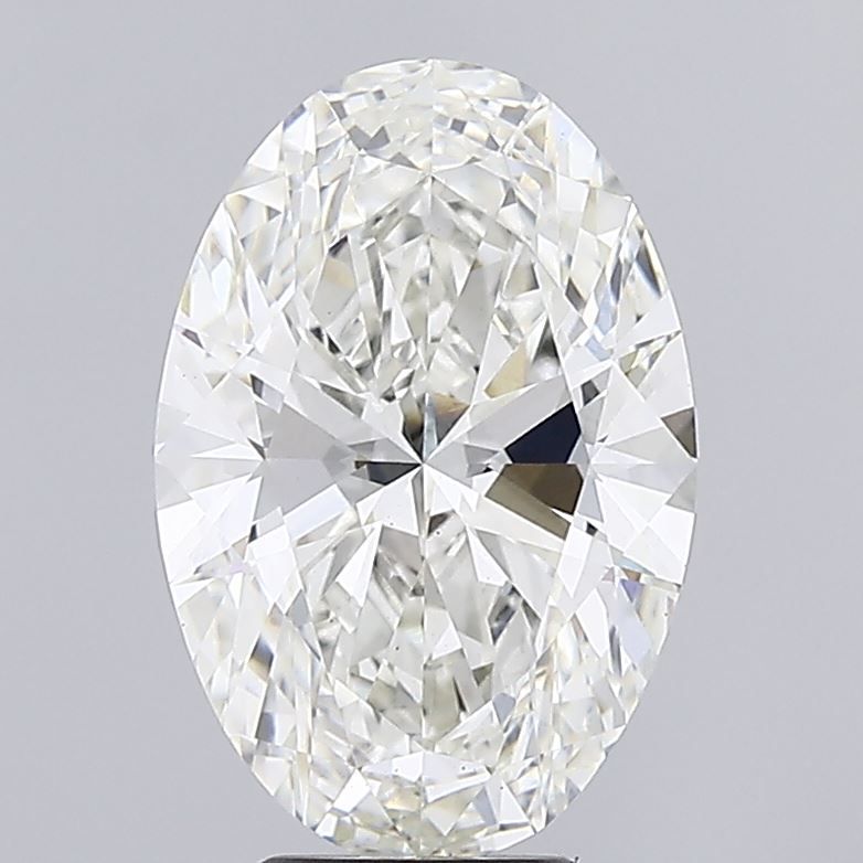 5.52 Carat Oval Lab Diamond with  Cut Diamond in 14KT  view 1
