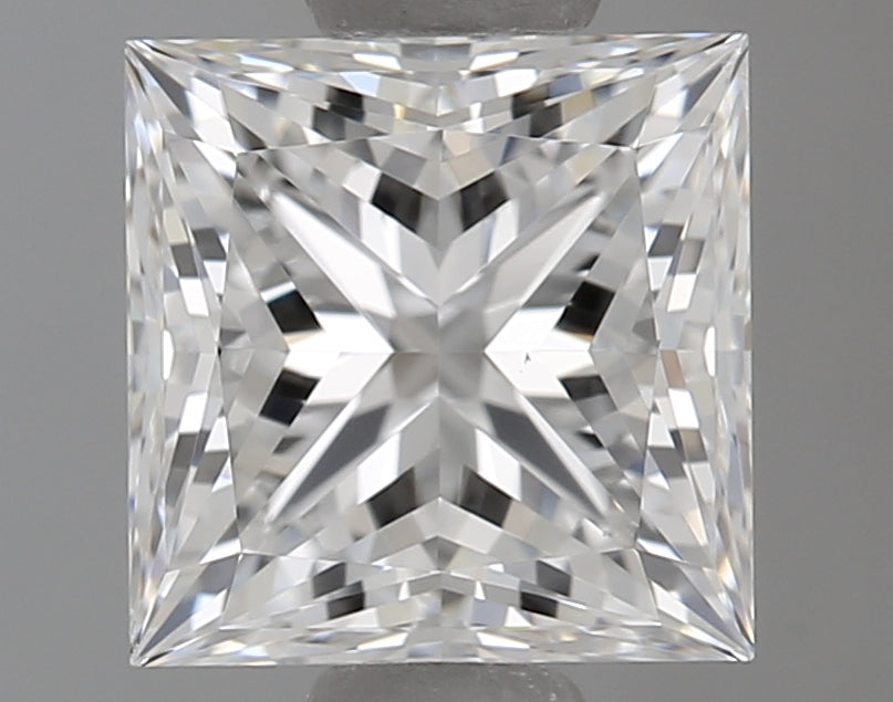 1.04 Carat Princess Natural Diamond with  Cut Diamond in 14KT  view 1
