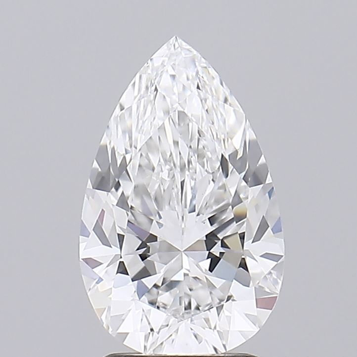 1.63 Carat Pear Lab Diamond with  Cut Diamond in 14KT  view 1
