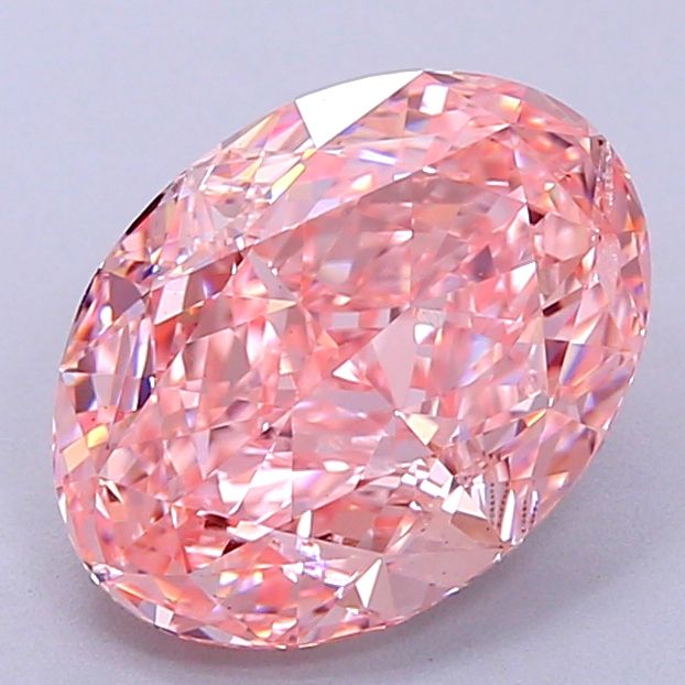 3.0 Carat Oval Lab Diamond with  Cut Diamond in 14KT  view 1
