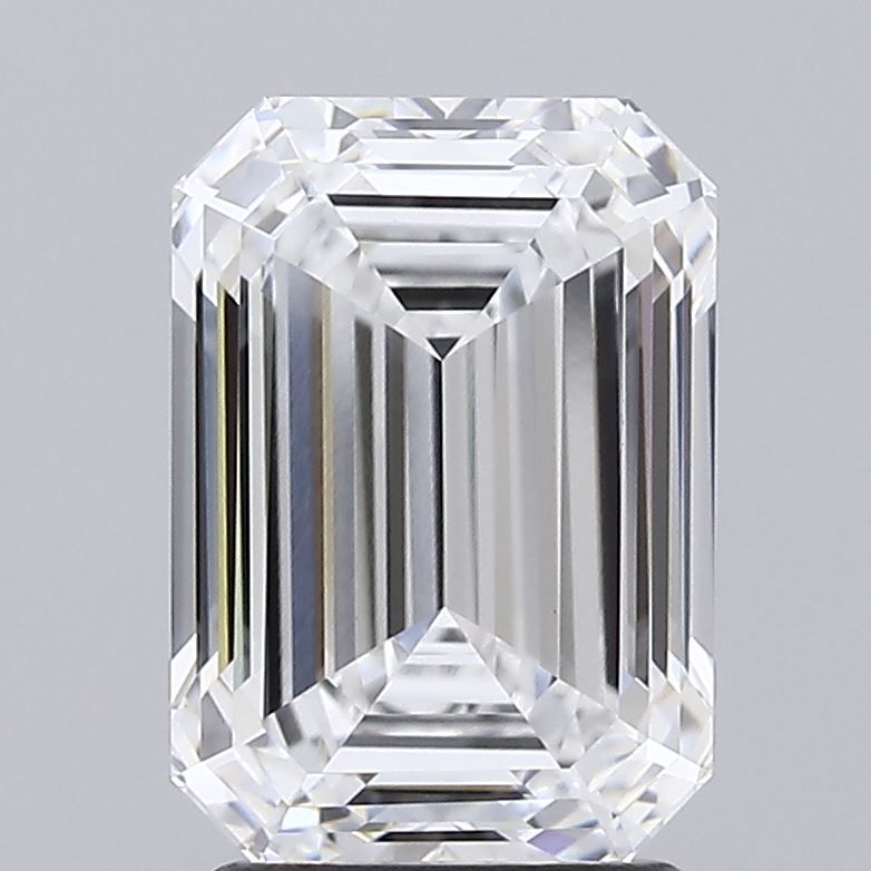 2.51 Carat Emerald Lab Diamond with  Cut Diamond in 14KT  view 1
